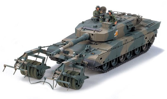 Byggmodell stridsvagn - TYPE 90 TANK - MINE ROLLER - 1:35 - Tamiya