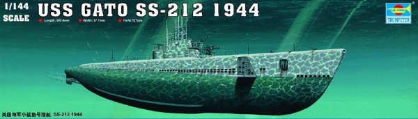 Byggmodell ubåt - USS GATO SS-212 1944 - 1:144 - Trumpeter