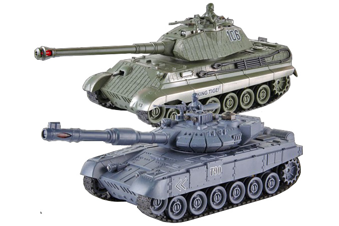 Demo - Radiostyrda Battle tanks - T90 vs Tiger II  - 2,4Ghz - 1:28 - RTR