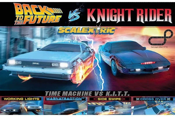 Scalextric Back to the Future vs Knight Rider 1980 Race Set