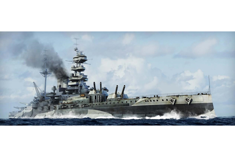 Byggmodell krigsfartyg - HMS Malaya 1943 - 1:700 - TT