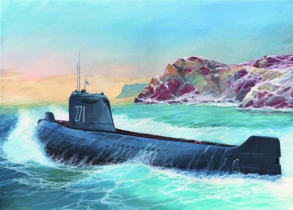 Byggmodell ubåt - K-19 SOV.NUCL.SUGM. Widowmaker - 1:350 - Zvezda