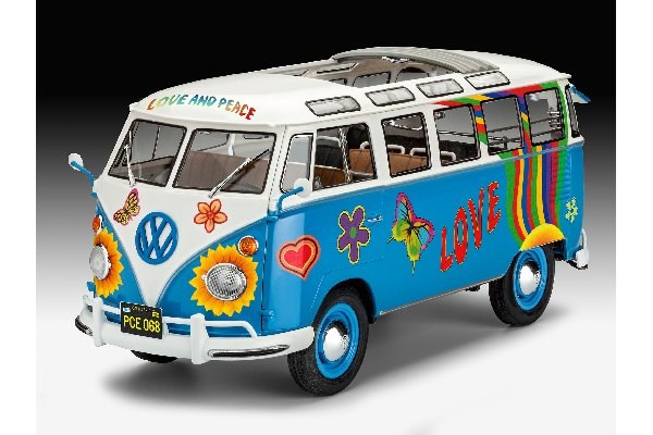 Byggmodell bil - VW T1 Samba Bus Flower Power - 1:24 - Revell