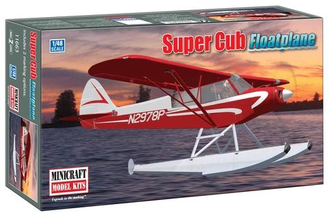 Byggmodell sjöflygplan - Piper Super Cub Float Plane - 1:48 - MiniCraft