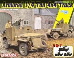 Byggmodell stridsfordon - Armored 1/4-Ton 4X4 Truck - 1:35 - Dragon
