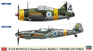 Byggmodell flyg - Buffalo-239 Bf109G-6 Finnish 1:72 Hasegawa