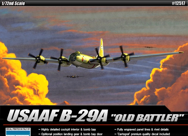 Byggmodell flygplan - USAAF B-29A "Old Battler" 1:72 Academy